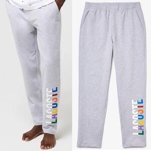 Lacoste Men's Branded Cotton Fleece Lounge Pants